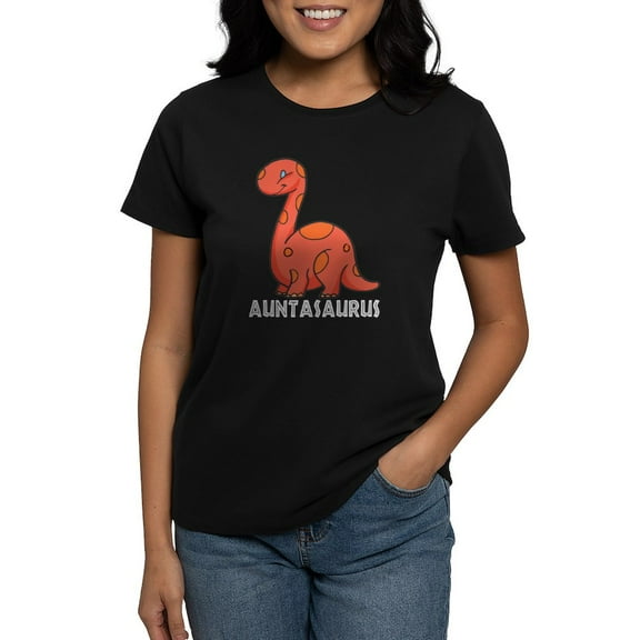 CafePress - Auntasaurus Women's Dark T Shirt - Women's Traditional Fit Dark T-Shirt