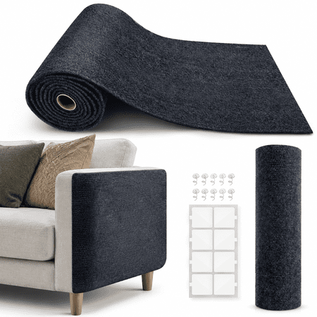 Dark Blue Trimmable Self-Adhesive Cat Scratch Mat Carpet For Furniture And Cat Trees