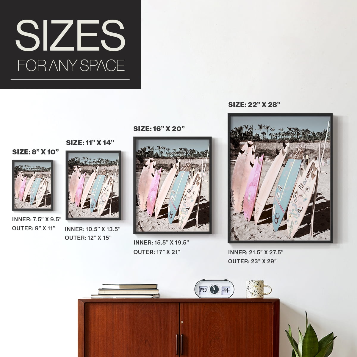 Wave Ready Framed Print in Black Solid Wood 16 x 20 Framed Print