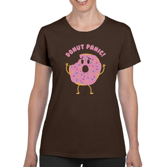 Donut Panic T-Shirt Women -Smartprints Designs, Female Large