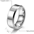 thumbnail image 4 of 6/8mm Tungsten Carbide Silver/Black Women's Wedding Band Polished Ring Size 6-11, 4 of 9