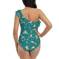 thumbnail image 5 of Haiem Giraffes Doing Various Yoga Women's One Piece Swimsuits Tummy Control One Shoulder Bathing Suits Ruffle Swimwear-XX-Large, 5 of 8