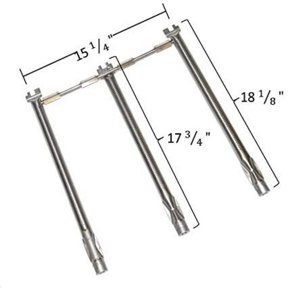 Weber 68950 Spirit 300 Series Burner Tube Set, Stainless Steel, Gas Line Connector, 4 Piece