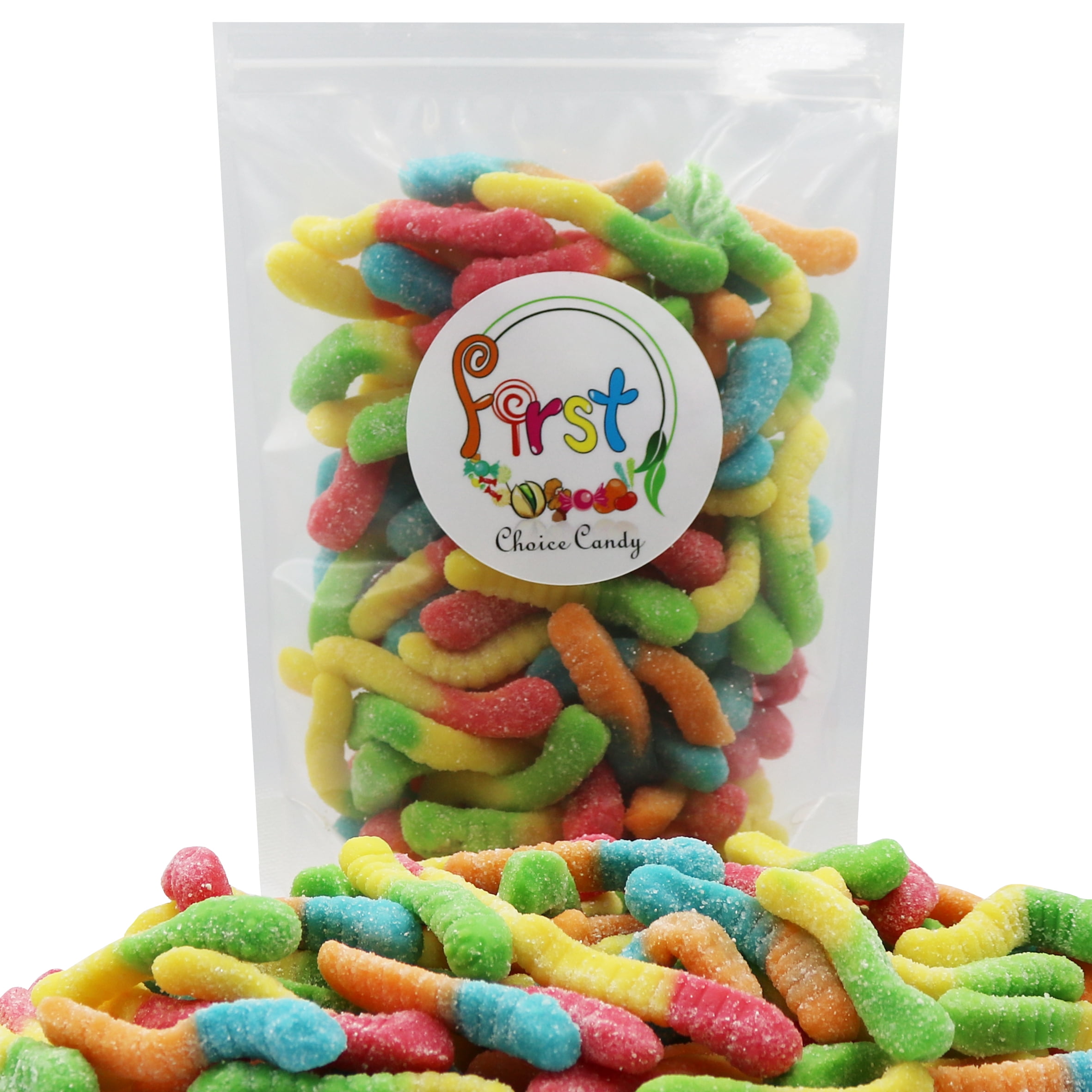 FirstChoiceCandy Gummy Crawlers Candy (Sour Bright Neon Worms, 5 Pound)