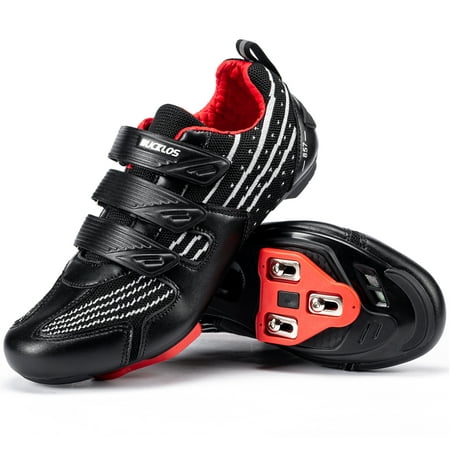 BUCKLOS Unisex Cycling Shoes Compatible with Peloton Look Delta & Shimano SPD, Indoor Outdoor Road Bike Shoes for Men and Women, Look Delta Cleats included