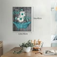 thumbnail image 5 of Farmhouse Bathroom Decor Wall Teal Daisy Quotes Pictures Toilet Art Turquoise Artwork Framed Modern Home Wall Decor For Bathroom Rustic Wall Art Canvas Prints 12x16 Inch, 5 of 6