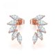 thumbnail image 4 of Pendientes de mujer con forma de ala de ángel y circonitas bañados en oro rosa, 4 of 6