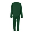 thumbnail image 3 of FRSASU Summer Tops Womens Loose Oversized Pockets Solid Color Top Womens Long Sleeved Hoodie Plush Set Green 4(S), 3 of 4