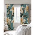 thumbnail image 4 of Vintage Flower Kitchen Curtains Country Lily Floral Botanical Plant Leaf Cafe Short Curtains for Bathroom Blackout Window Curtain Small Window Treatment Drapes for Bedroom Living Room 42"x45"x2, 4 of 9