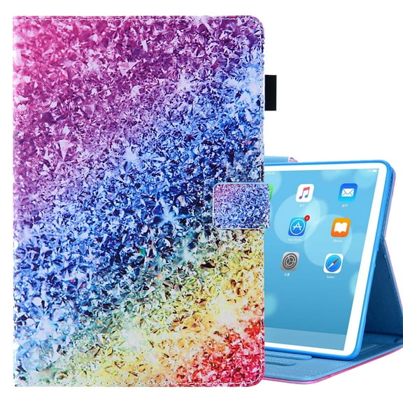 Allytech iPad mini 6 Case, iPad Mini 6 Flip Case 8.3", PU Leather Smart Cover Auto Sleep Wake Multi Angle Stand Shockproof Protection TPU Back Cover for Apple iPad mini 6 2021, Colorful Sand