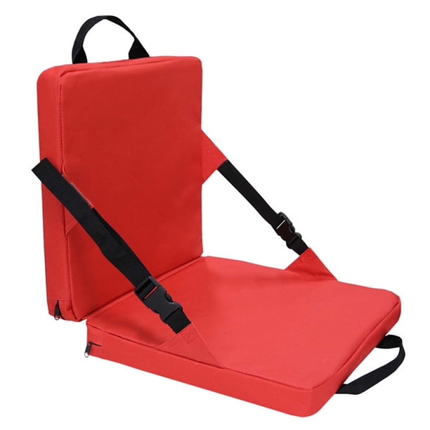 Respaldo Silla Plegable Cómodo Respaldo Cojín Suministros Al Aire Libre Rojo