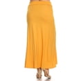 thumbnail image 3 of Women's Plus Size High Waist Maxi Skirt Foldable Waistband Relaxed Fit, 3 of 6