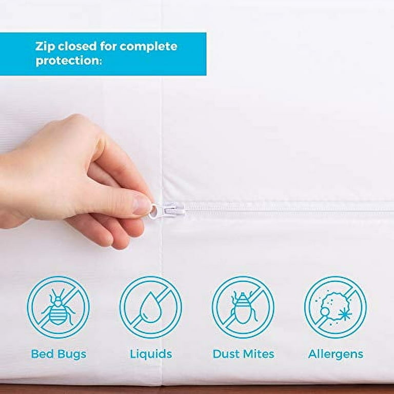 Linenspa Mattress Encasement Zippered Waterproof, Dust Mite, Bed