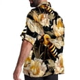 thumbnail image 3 of Starry Bees in the Sky Men's Short Sleeve Poplin Shirt, Casual Button Down Shirts, Printed Summer Beach Shirt, Unisex Casual Button Down Top, 3 of 6