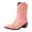 Pink, variant on Women's Cowboy Boots Floral Embroidered Pointed Toe Heel Pull on Western Cowgirl Ankle Boots