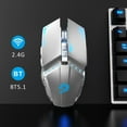 thumbnail image 5 of TENMOS Wireless Bluetooth Mouse LED Rechargeable Silent Computer Gaming Mice with USB Receiver, 5 of 6