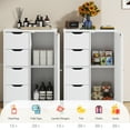 thumbnail image 2 of Walsunny Bathroom Floor Cabinet Storage Organizer Freestanding Wooden Cupboard with Door Drawers Adjustable Shelf for Small Spaces Laundry Room Kitchen Living Room Bedroom Home Office,White, 2 of 6