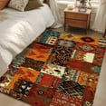 thumbnail image 4 of Boho Vintage Area Rugs 3'x5', Washable Small Throw Rugs for Living Room Bedroom, Brown Ethnic Middle Century Geometric Indoor Outdoor Rug Non-Slip Low Pile Carpet Runner Reversible Floor Mats, 4 of 8