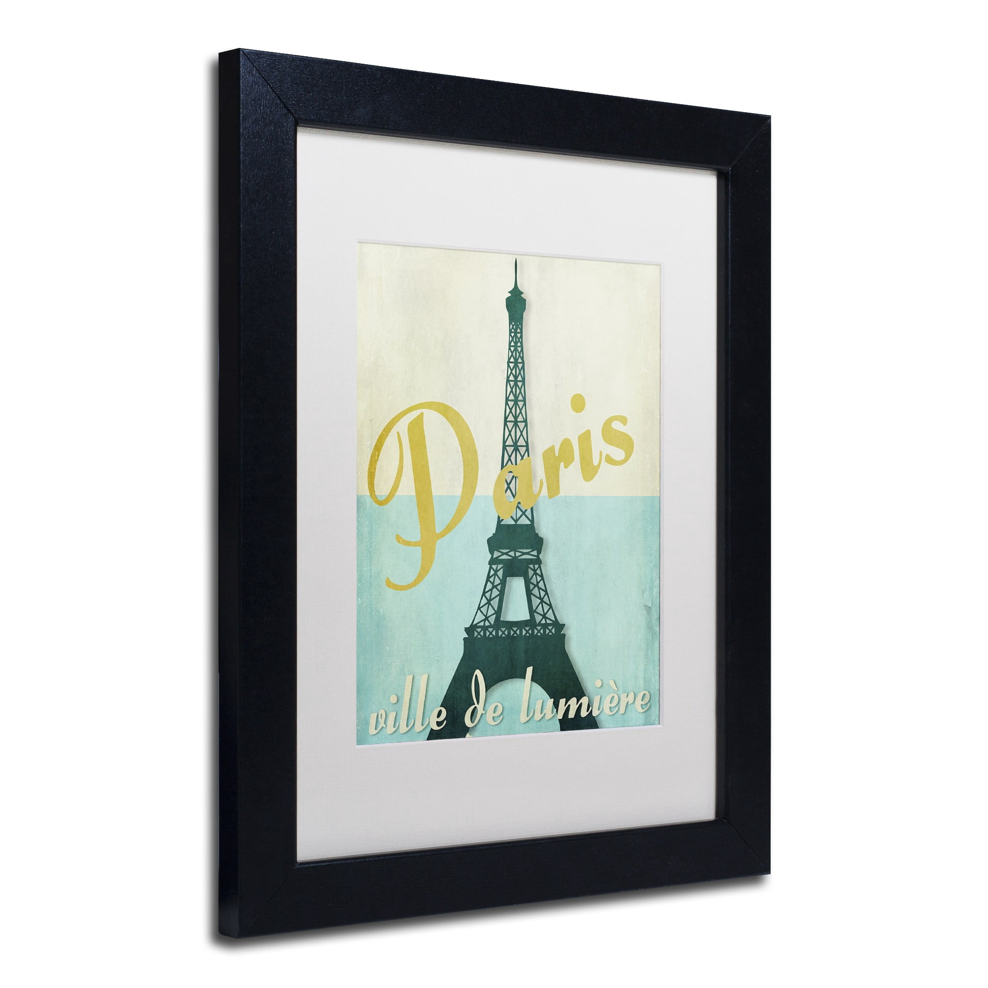 Trademark Fine Art "Paris City of Light" Canvas Art by Color Bakery White Matte, Black Frame