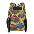 thumbnail image 3 of Large Clear PVC Backpack Heavy Duty See Through Backpack for Adults Work Travel, Orange Monster Truck Printed 12L, 3 of 8