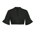 thumbnail image 3 of Sexlip Women's Flared Sleeve Cropped Crop Top Unique Design Lightweight Material Daily Casual Wear Black L, 3 of 6