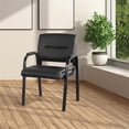 thumbnail image 2 of Guest Chair in Black Faux Leather in Black Finish Frame, 2 of 10