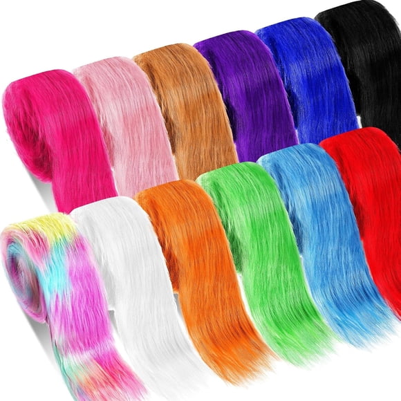 Ice Fabrics Rouleaux de Tissu en Fausse Fourrure Pré-Découpés - 2"x60 Pouces Ruban de Fourrure Bandes de Tissu Mohair - Super Doux et Moelleux - Parfait pour Artisanat, Costumes et Décoration