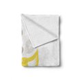 thumbnail image 2 of Bird Soft Flannel Fleece Throw Blanket, Abstract Modern Art Deco Design Inspired Birds and Leaves Illustration, Cozy Plush for Indoor and Outdoor Use, 70" x 90", Warm Taupe Yellow White, by Ambesonne, 2 of 6