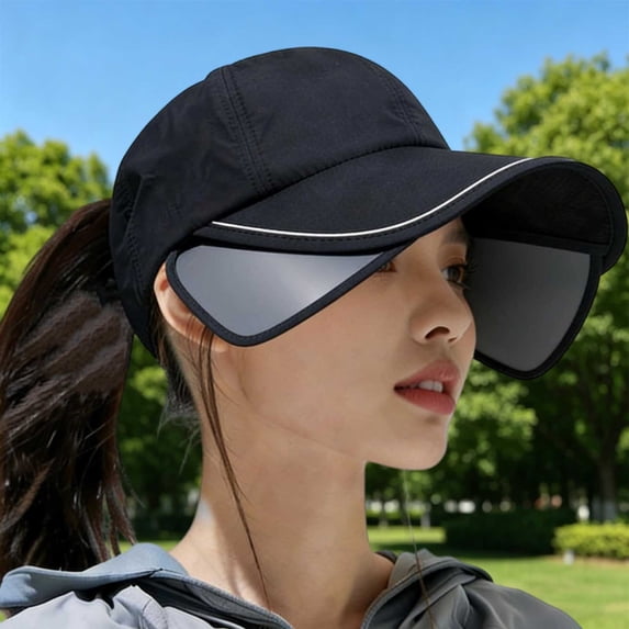 Women’s Baseball Cap Retractable Sun Visor Quick Dry Adjustable Outdoor Sports Hat