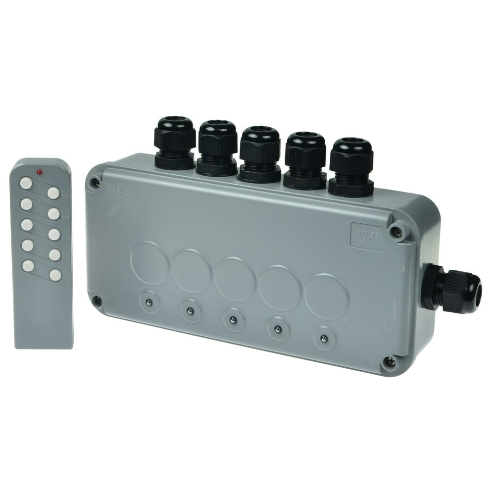 GREENCYCLE (1PK Box, 1PK Remote Control) 15A 5Gang Junction Box