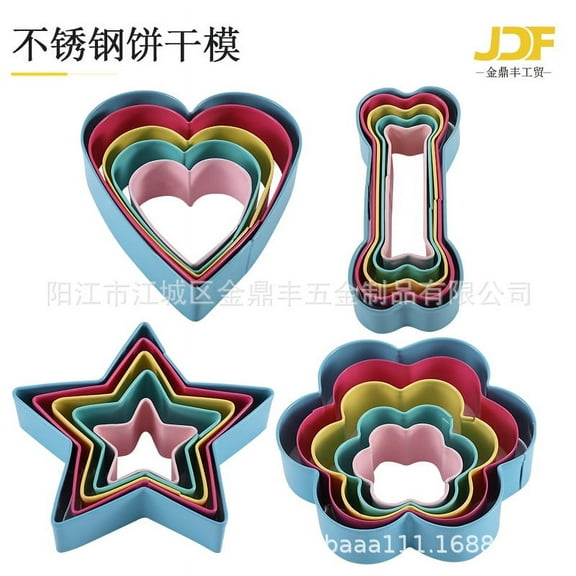 Vestitly Cookie Cutter set 5pcs Dog Bone Shaped Stainless Cake Baking Utensils,Sky Blue,3.66*1.69 inch