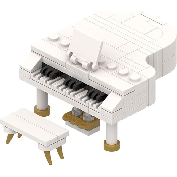 Brick Loot Mini Grand Piano Building Kit – Display Micro-Instrument Compatible with Major Brands – Interlocking Brick Set for Kids & Adult Collectors