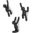 thumbnail image 1 of Buddy Hooks assorted. Buddy Wall Hooks - Decorative Coat Rack, Set of 3, Black., 1 of 5