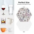 thumbnail image 6 of Picia Vintage Butterflies Printed Leather Coasters for Drinks, 4" Drink Coasters Set of 4 for Tabletop Protection, Handmade Luxurious Home Décor and Housewarming Gift -Hexagon, 6 of 6