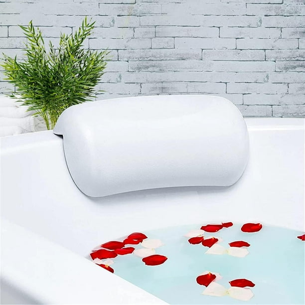 Almohada de baño, cojín de baño, almohada de baño de PU impermeable, almohada de bañera con ventosas, almohada ergonómica de baño de spa, adecuada para todas las bañeras, cumpleaños, regalo de Navidad JM Cocina, Decoración y Otros