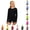 H722 Black, variant on Likimi Child Kids Girls T-Shirts Crew Neck Long Sleeve Solid Color Fashion Tops Black Size 4-5 Years