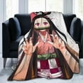thumbnail image 6 of Demon Slayer Nezuko Throw Blanket Soft Cozy Warm College Printing Oversized Lightweight Home Decoration All Seasons For Sofa Bed Couch Bedroom, 6 of 8
