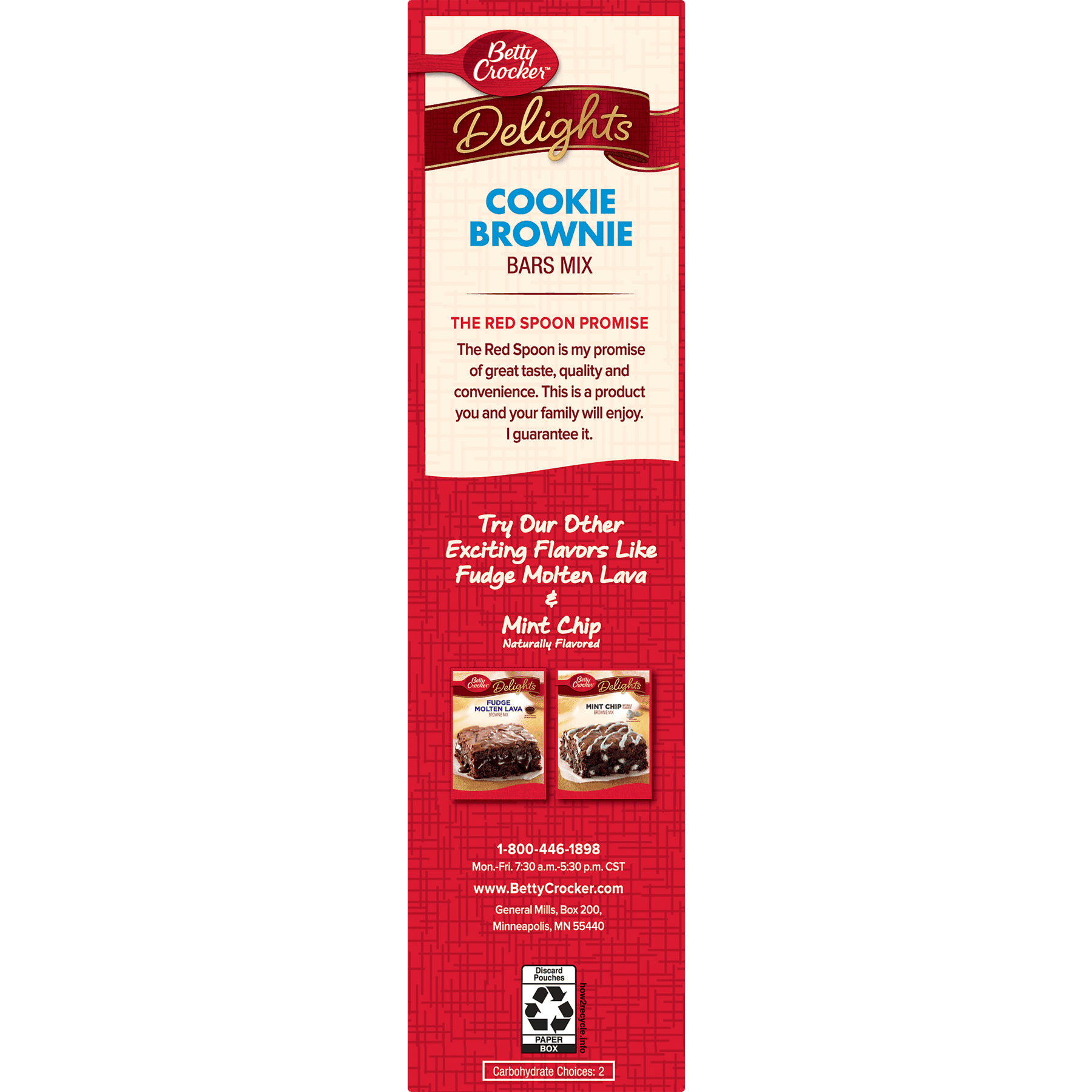 Betty Crocker Delights Dessert Bar Mix Supreme Cookie Brownie, 19.5 oz