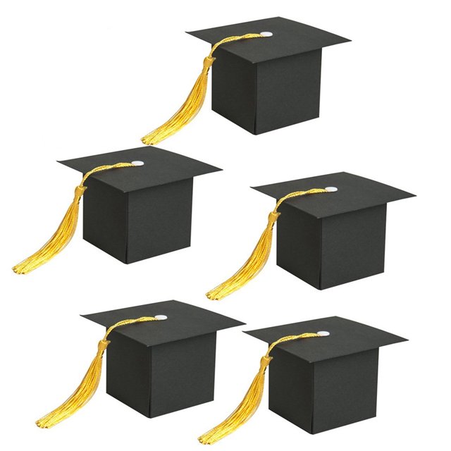 30 Cajas de Embalaje de Gorros de Graduación Negras, Cajas de Regalo, Cajas de Regalo de Cartón, Cajas de Regalo Vacías, Mini Cajas de Dulces, Chocolate, Temporada de Graduación
