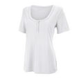 thumbnail image 4 of Gibobby Tirantes Para&nbsp;Camisa Slim Tight Tops Camisas para mujer Camiseta ajustada T Low Cut Down Sexy Button Camisetas de mujer（Blanco， S), 4 of 5