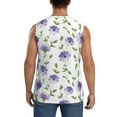 thumbnail image 4 of Goofa Purple Chicory Printed Men's Sleeveless T-Shirt - Athletic Gym Workout Tank Top for Men - Moisture-Wicking, UPF 30+ Quick-Dry Muscle Tee-3X-Large, 4 of 8