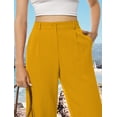 thumbnail image 2 of Womens Casual Wide Leg Pants High Waisted Button Down Straight Long Trousers Palazzo Pants, 2 of 7