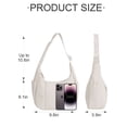 thumbnail image 2 of Deago Small Puffer Crescent Shoulder Bag for Women, Nylon Quilted Shoulder Purses, Puffy Handbags with Adjustable Strap (White), 2 of 8