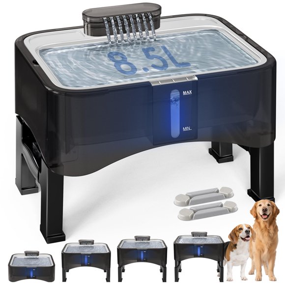 Fuente de agua para perros UPSKY, 8,5 L, bandeja de acero inoxidable 304
