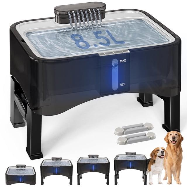 Fuente de agua para perros UPSKY, 8,5 L, bandeja de acero inoxidable 304