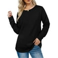 thumbnail image 5 of MLANM Sweatshirts for Women Crewneck Casual Long Sleeve Shirts Tunic Tops, S Black, 5 of 7