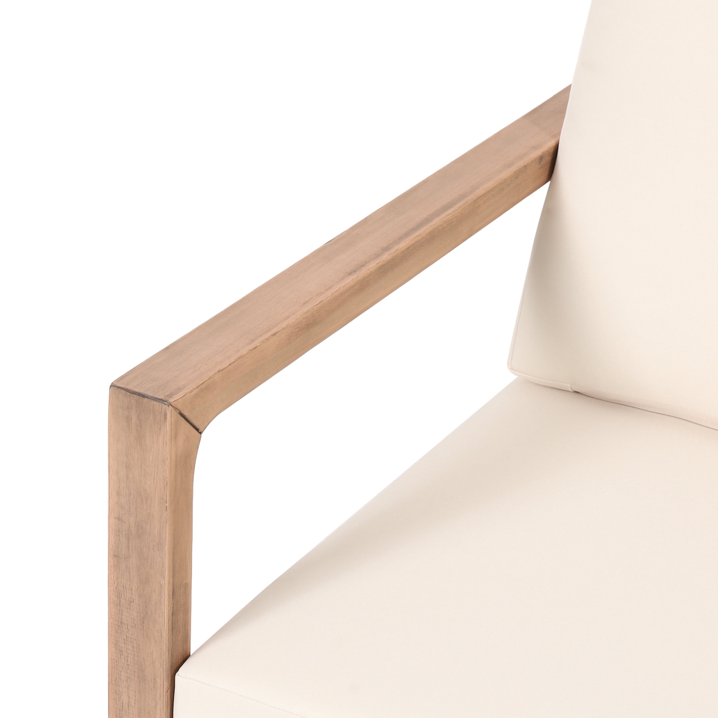 Noble House Set of 4 Acacia Wood Outdoor Chat Sets with Cushions, Brown/Beige