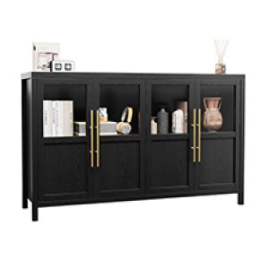 1 Set Of Fb Board + Mdf Board Four-Door Glass Sideboard