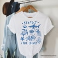 thumbnail image 6 of Respect the Locals Ocean Animals T-Shirt, Cute White and Natural Vacation Tee, 6 of 8
