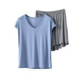 thumbnail image 3 of Vetsdori Modal Pajamas Sets for Women 2 Pieces Short Sleeve Homewear Sleepwear Shorts & Top,Summer Loungewear Casual Womens Pajamas Soft, 3 of 7